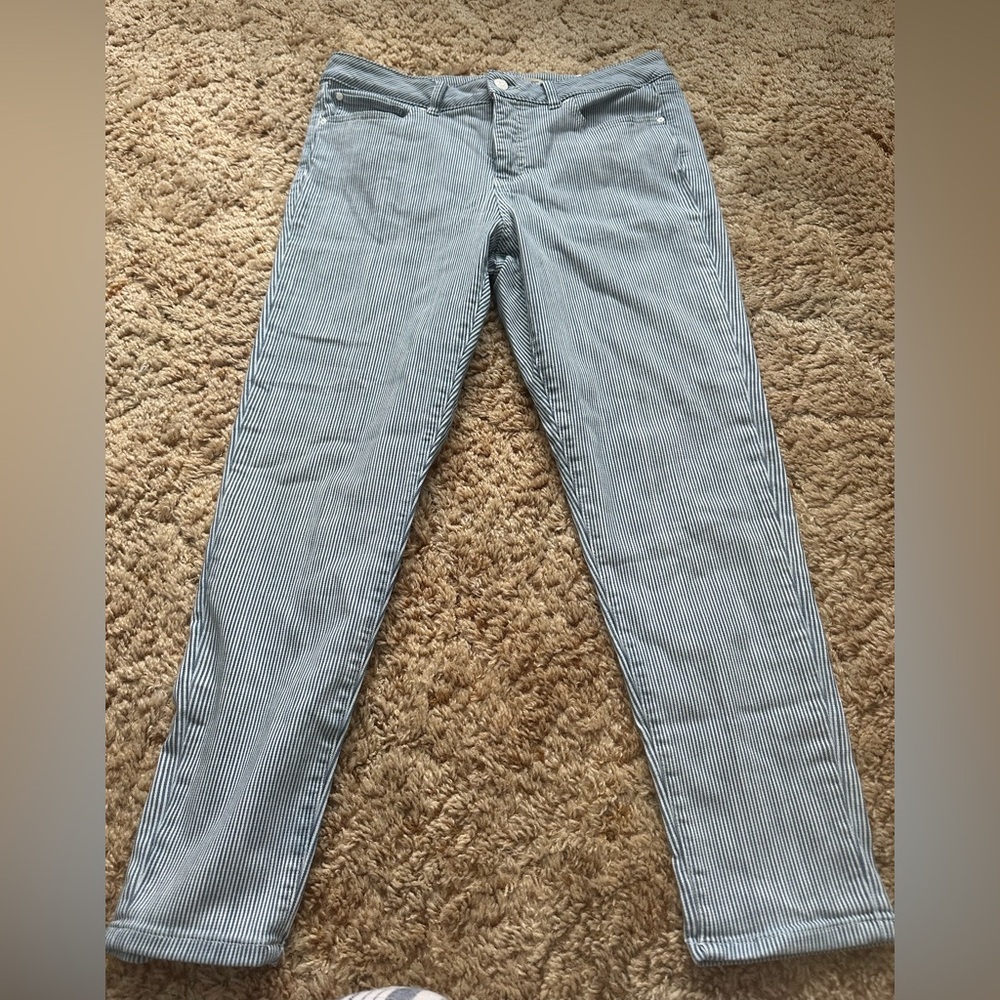 Denver Hayes Light Blue and White Striped Jeans